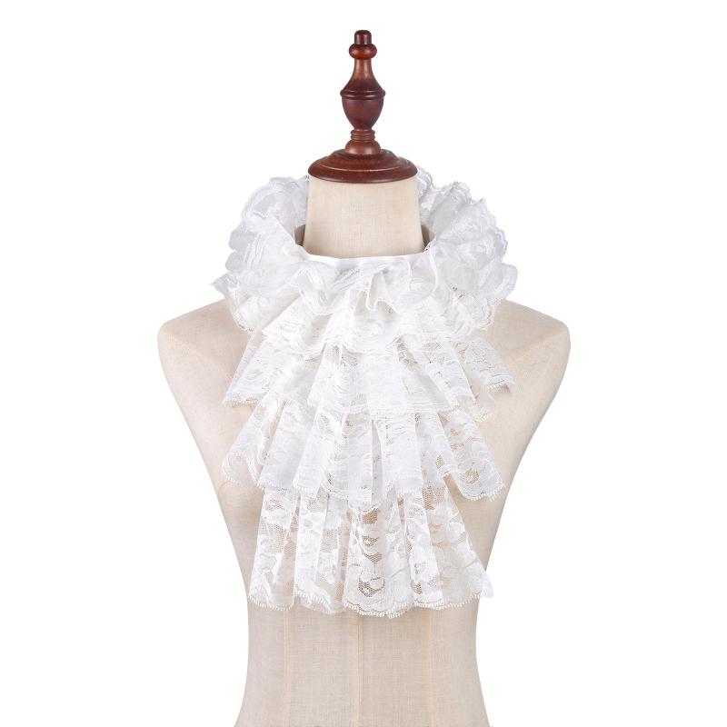 Women'S Victorian Era Accessories - Zarif Ayrılabilir Dantel Jabot Yaka Kostüm