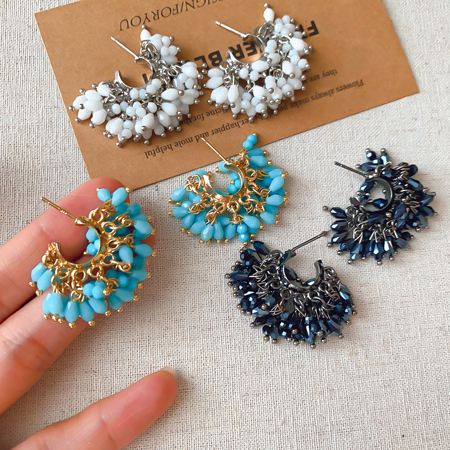 Tassel Earrings Boho - ﻿ Kadınlar için Zarif Kristal Boncuklu