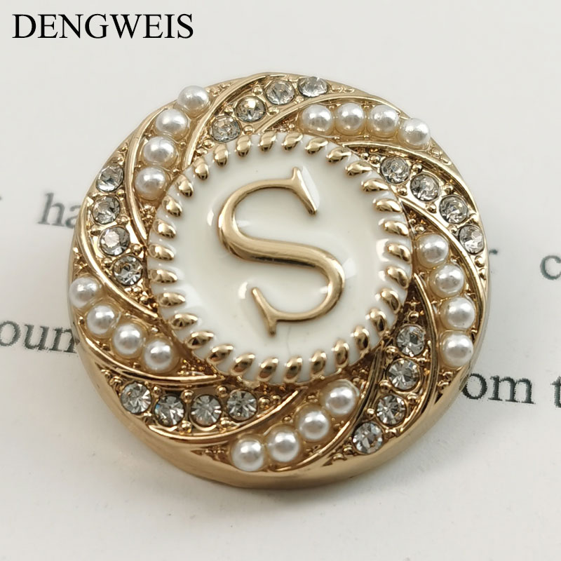 Women Accessories In English - İngilizce Mektup S Yuvarlak Altın Metal