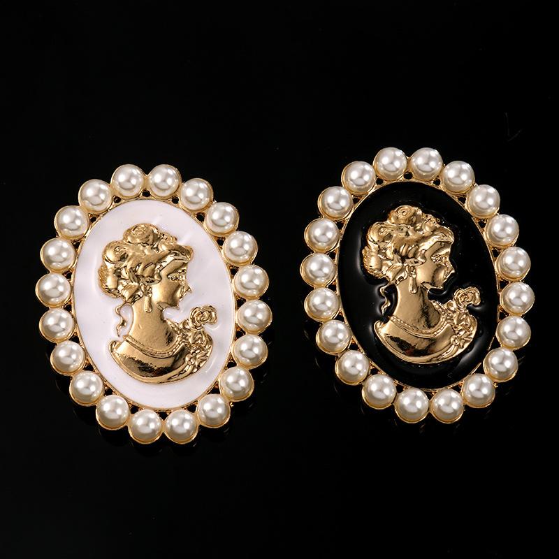 Women'S Victorian Era Accessories - Viktorya tarzı inciler Cameo broş Pins