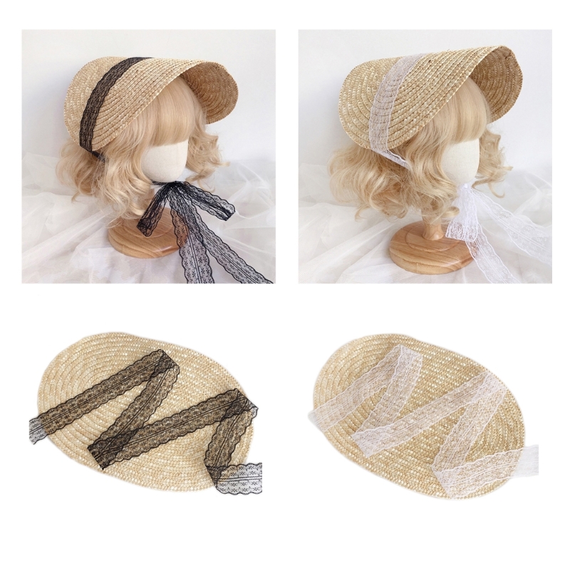 Women'S Victorian Era Accessories - Gençler Kızlar Hasır Şapka güneşlikli kep