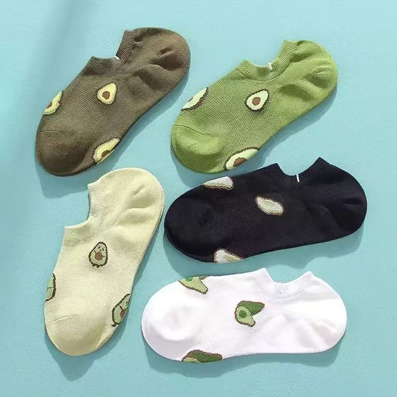 Women'S Ankle Accessories - 5 çift karikatür avokado mürettebat ayak