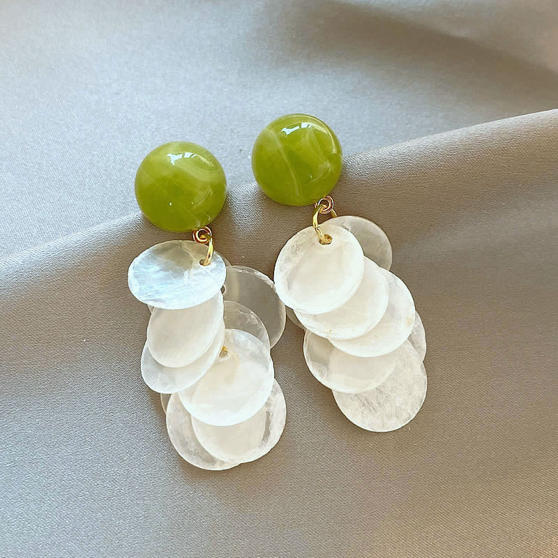 Tassel Earrings Boho - Yüksek Kaliteli Klipsli Küpeler Avokado Yeşili