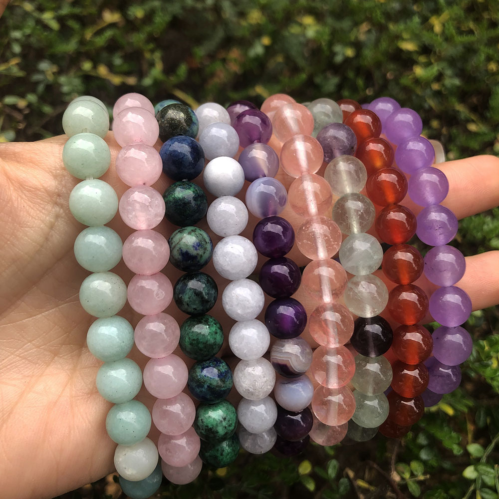 Women'S Affordable Accessories - 5 adet 8mm Yeşil Dongling Ametist