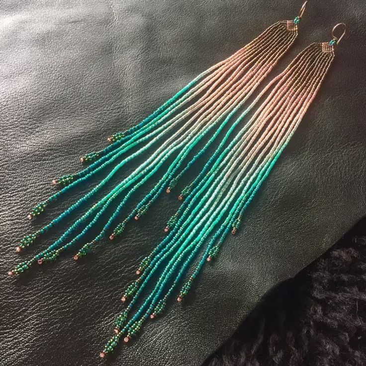 Tassel Earrings Boho - Pirinç boncuk küpe Degrade renk Püsküller
