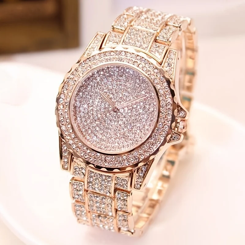 Women Accessories Display - Moda kristal tam çelik kadın saatler