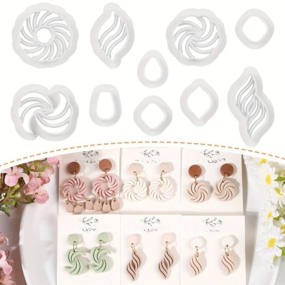 Tassel Earrings Boho - 10 adet Boho Swirl Polimer Kil