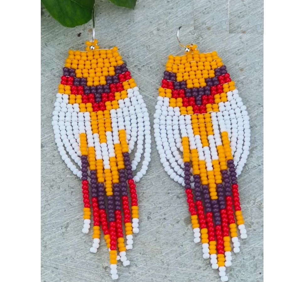 Tassel Earrings Boho - ZGMXR Pirinç boncuklu küpeler Geometri Dereceli