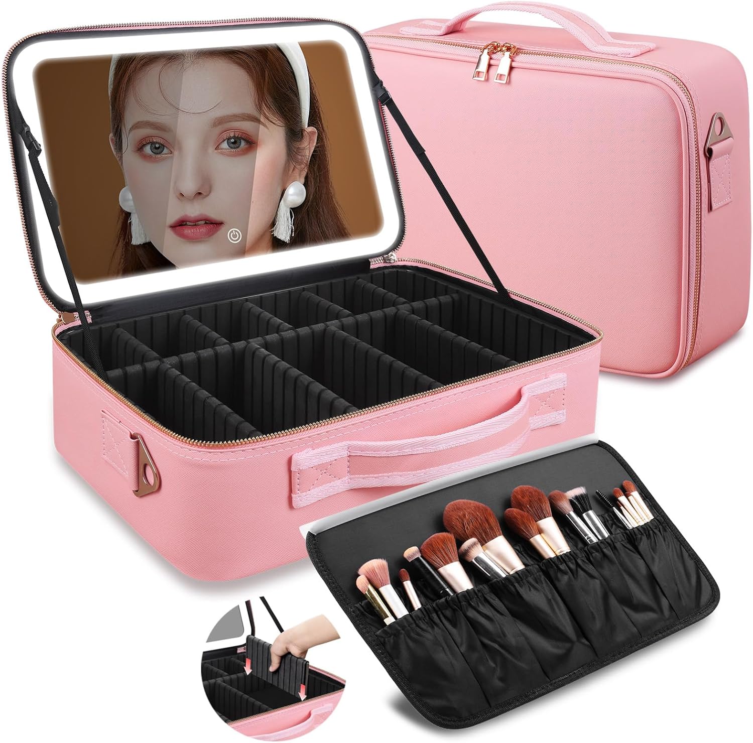 Women Accessories Organizer - Büyük Kapasiteli Makyaj Çantası 15''X11'' LED