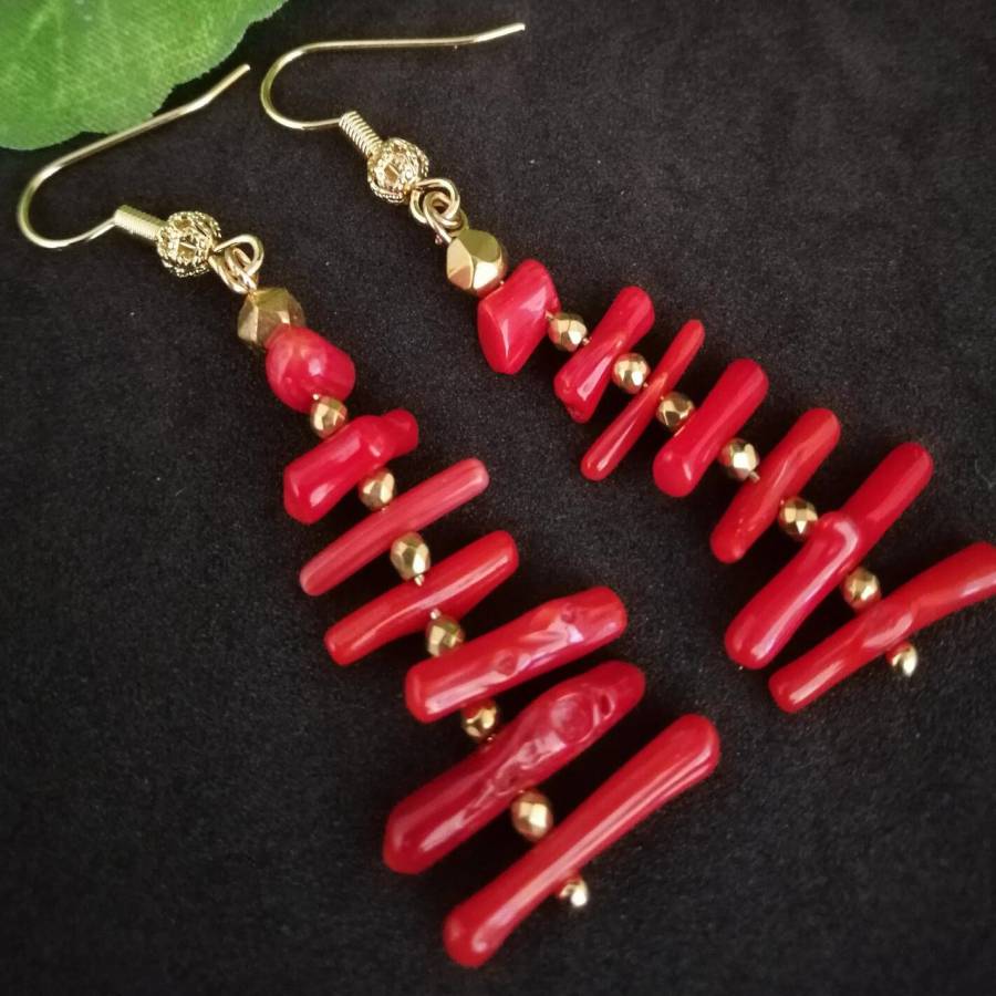 Kadınlar Düzensiz Dal Kırmızı  - Tassel Earrings Boho incelemesi ve fiyatı