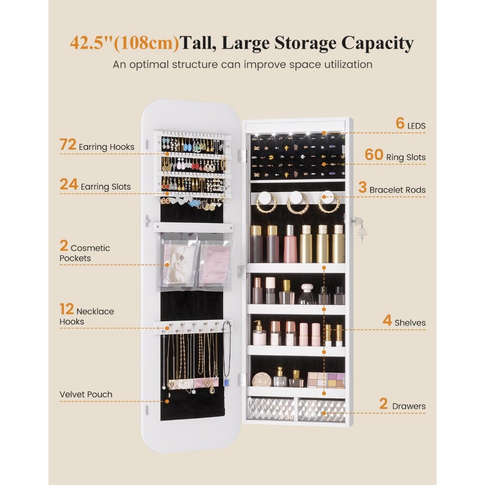 LED Işıklı, Aynalı, Kilitleneb - Women Accessories Organizer incelemesi ve fiyatı