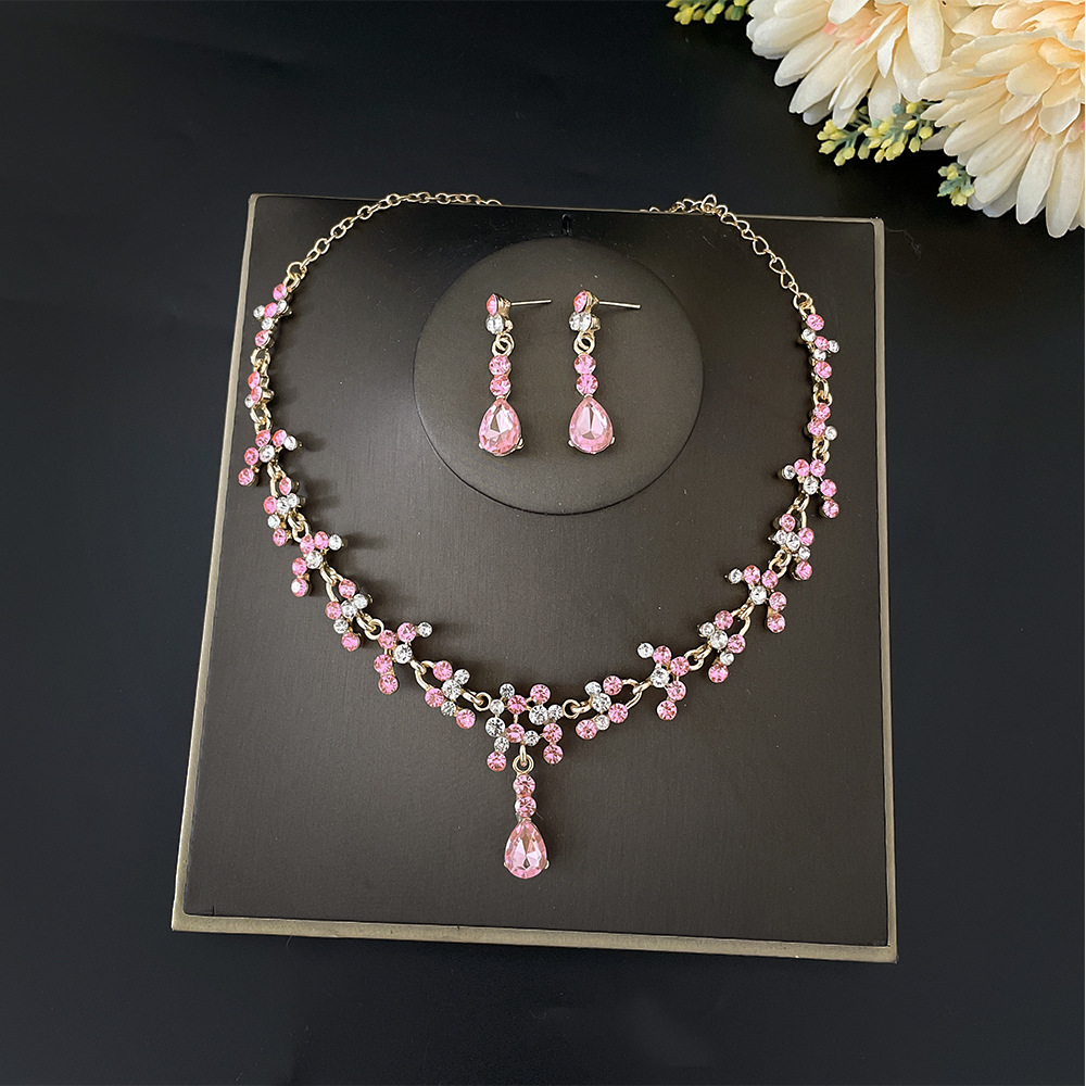 Barok Pembe Mor Kristal Gelin  - Women Jewelry Accessories For Black Dress incelemesi ve fiyatı