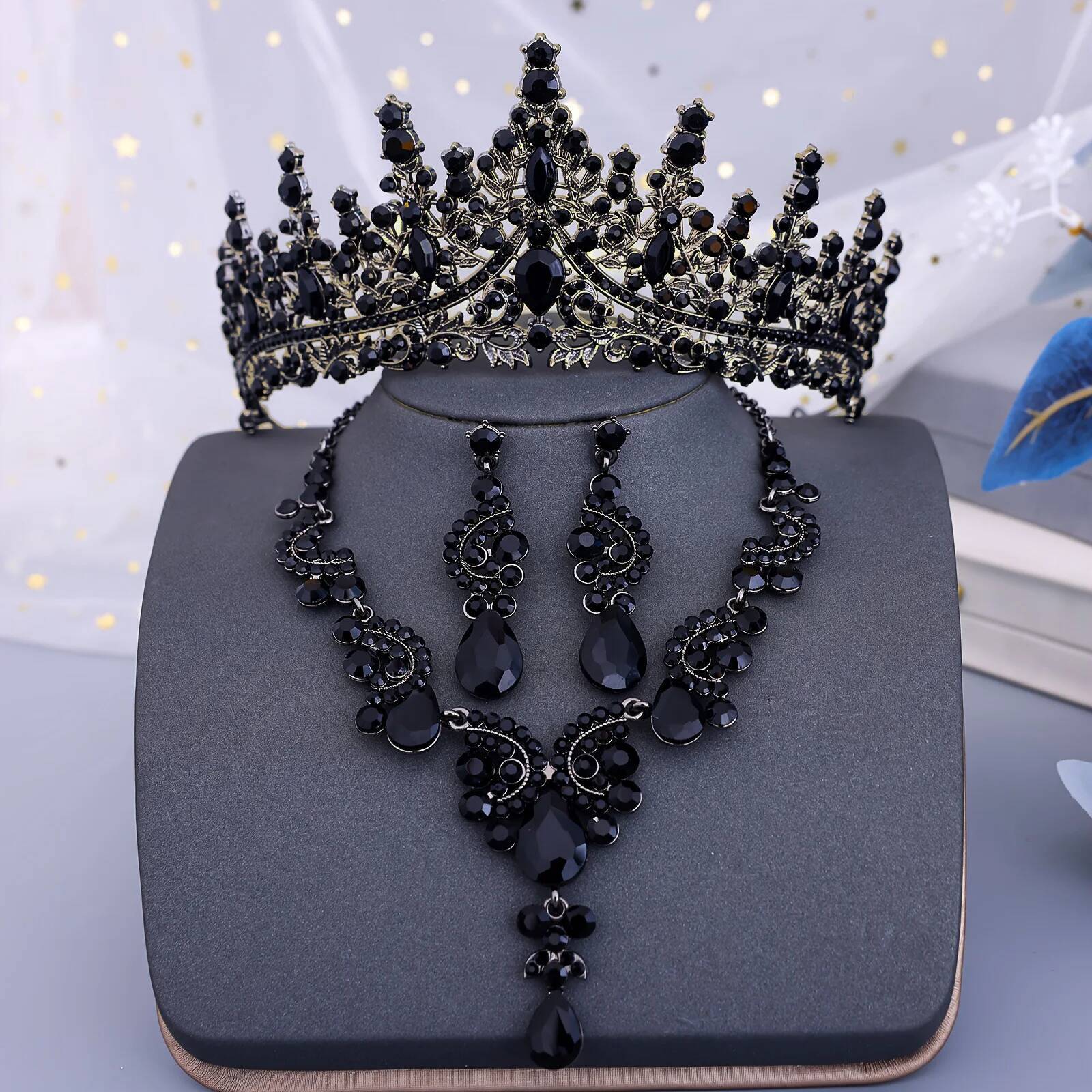 Siyah Taç Kristal Gelin Takı S - Women Jewelry Accessories For Black Dress incelemesi ve fiyatı