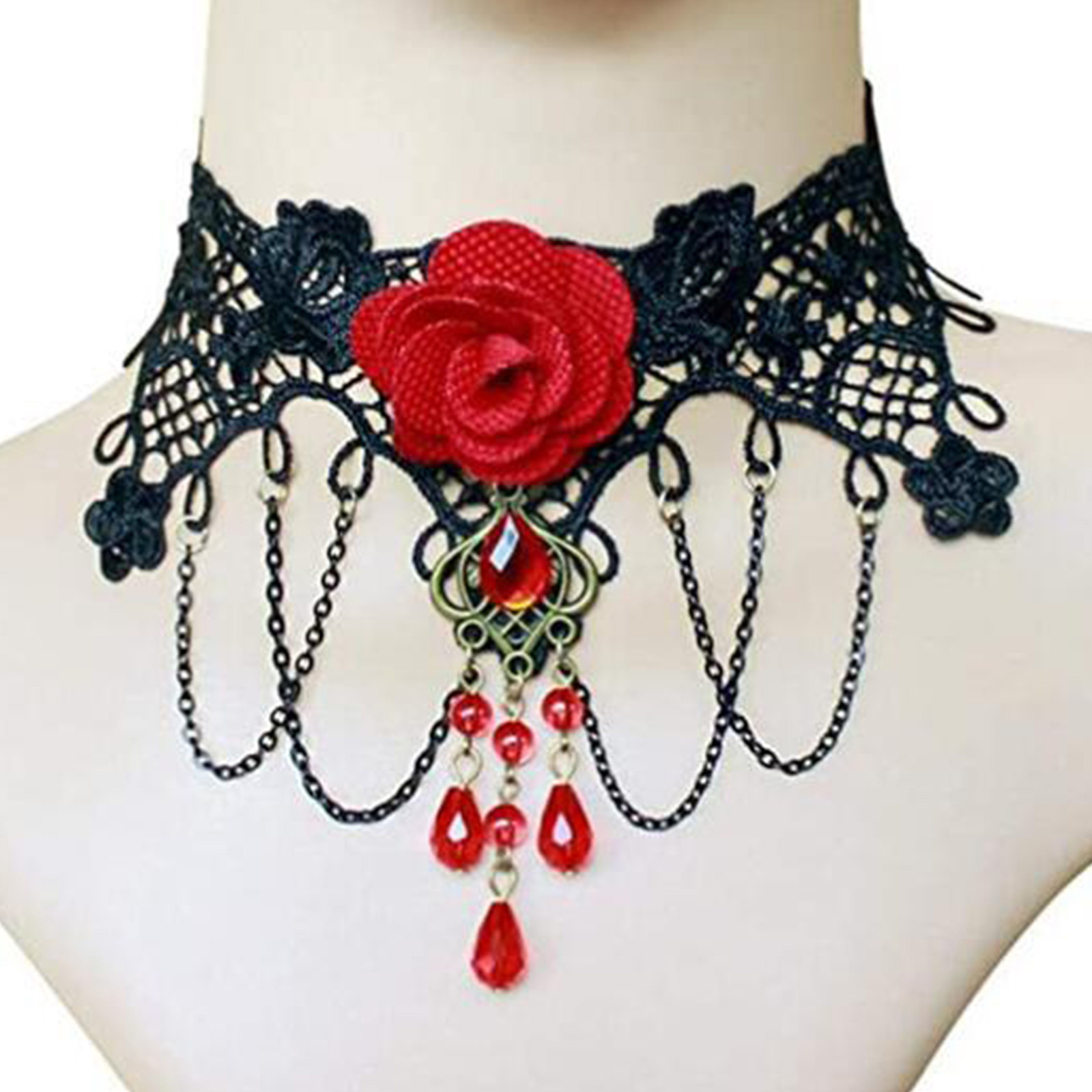 Mahkeme gotik siyah dantel kra - Women Jewelry Accessories For Black Dress incelemesi ve fiyatı