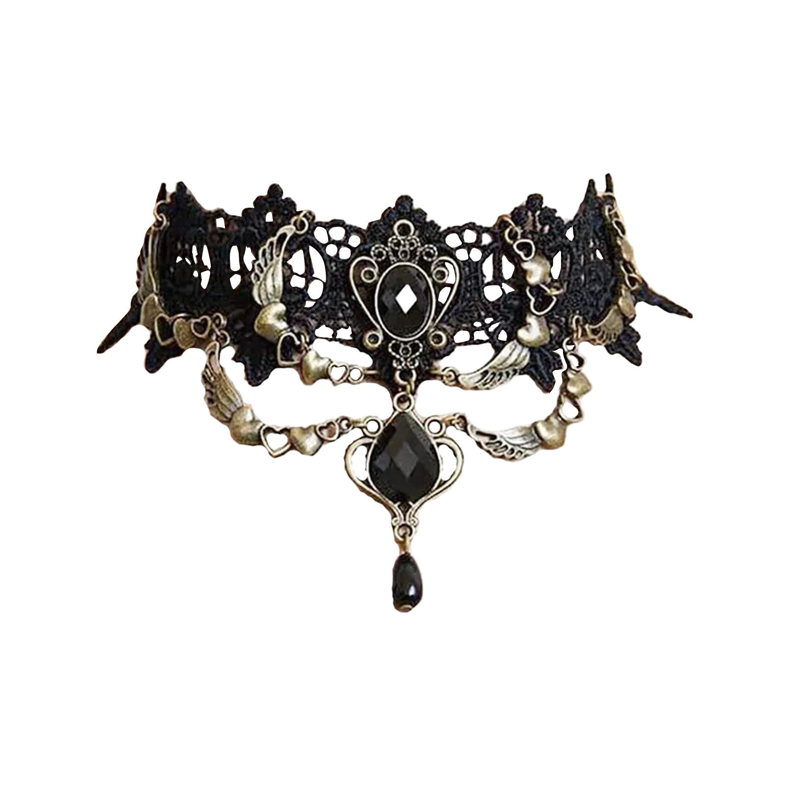 Mahkeme gotik siyah dantel kra - Women Jewelry Accessories For Black Dress incelemesi ve fiyatı