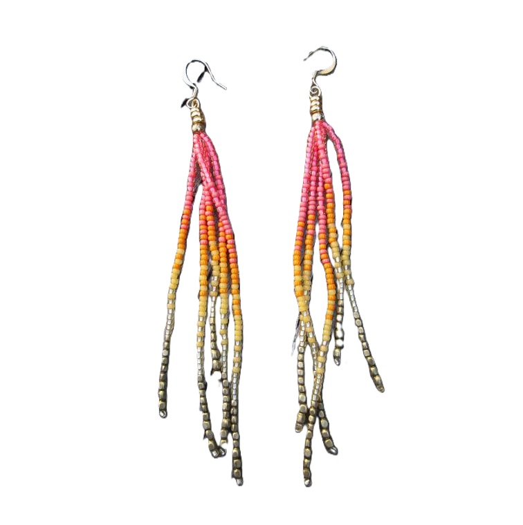 Pirinç boncuk küpe Degrade ren - Tassel Earrings Boho incelemesi ve fiyatı
