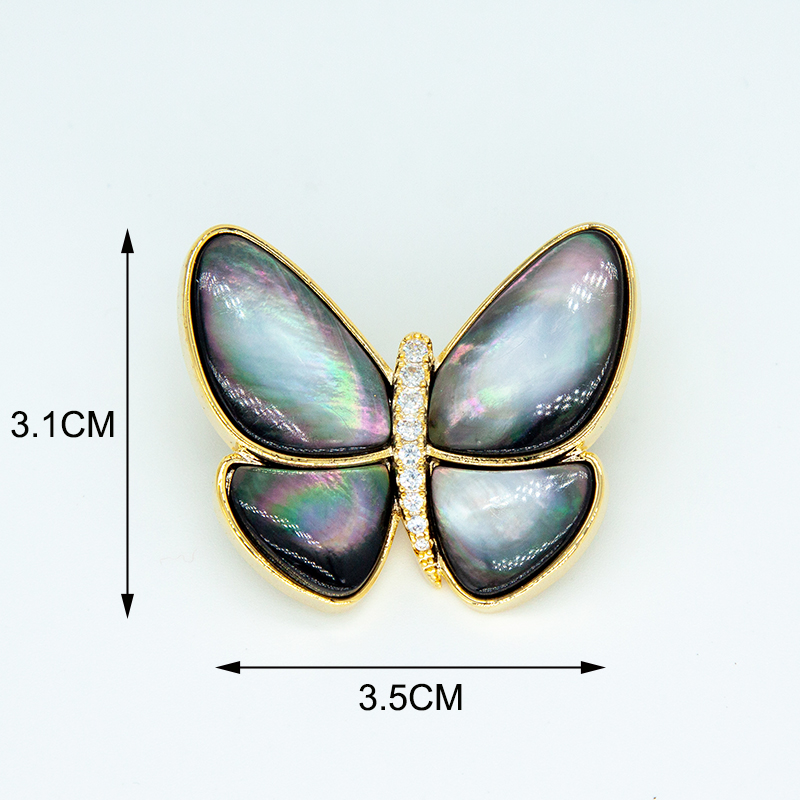 Doğal Kabuk Kelebek Broş Siyah - Women Jewelry Accessories For Black Dress incelemesi ve fiyatı